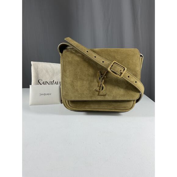 Saint Laurent 'Niki' Tan Suede Ysl Crossbody Bag - Picture 2 of 12